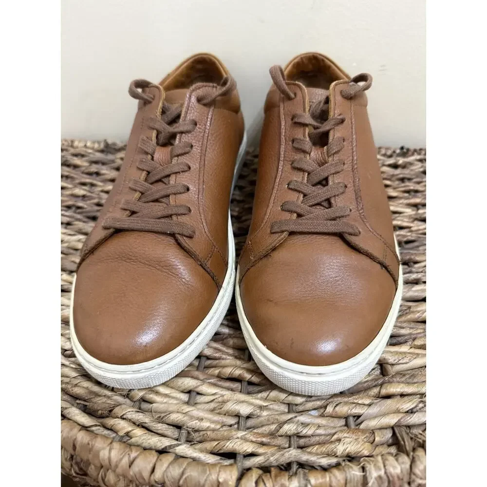 Allen Edmonds “COURTSIDE” Men’s Size 9 D Low-Top Leather Walnut Sneakers nice